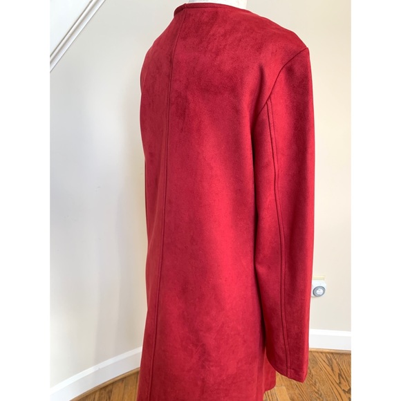 MatNew York faux suede red short coat, NWT, XS - Picture 6 of 12